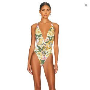 Revolve Maaji Safari Reversible Floral Green Pink One‎ Piece in Vintage Age - S